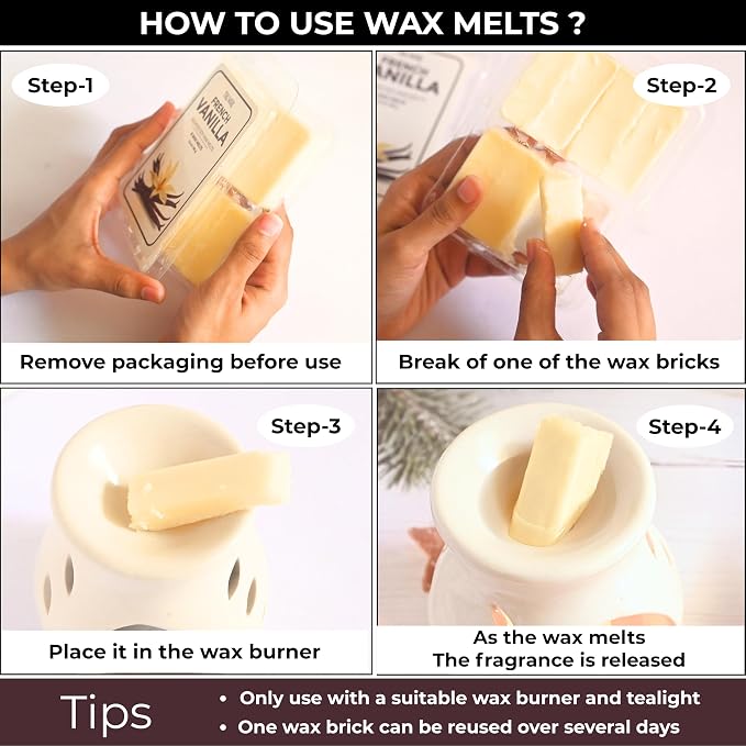 TRUMIRI French Vanilla Scented Wax Melts - Made with Non Toxic Soy Wax and Essential Oils - Long Lasting Strong Scent Pet Safe Candle Wax Cubes Tarts for Warmers - Fall Christmas