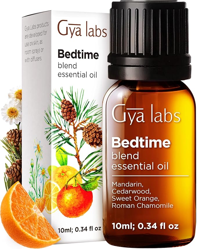 Gya Labs Bedtime Essential Oil for Aromatherapy - 0.34 Fl Oz - Premium Grade Essential Oils for Diffuser, Aromatherapy, Hair Care, Skin Care, Body, Massage & DIY Candle Making Scents