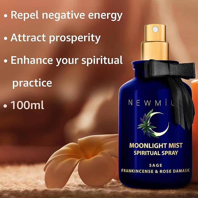 Clearing Sage Smudge Spray Mist Spiritual Aromatherapy for Stress Relief Success Prosperity Frankincense Rose Natural Essential Oils Destress Gift