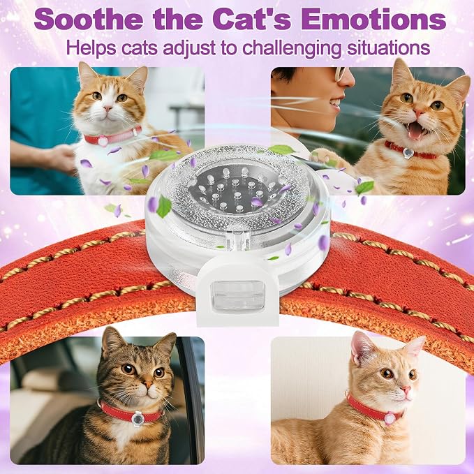 Cat Calming Pheromone Diffuser – Relieves Travel Anxiety & Stress in Cats & Kittens, Long-Lasting Drug-Free Comfort, No Electricity Needed, Easier to Use Than Calming Collars or Sprays