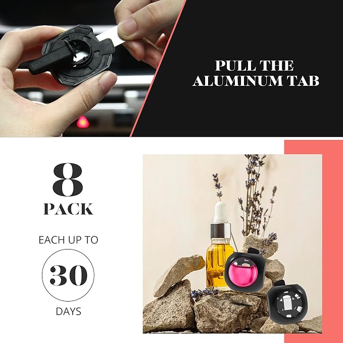 DRIVEJOY Car Air Freshener Vent Clips, 8PK, 6 Peach, 2 New Car Scent, Fresheners for Men Women, Up to 240 Days, Long Lasting Air Freshener, Odor Eliminator