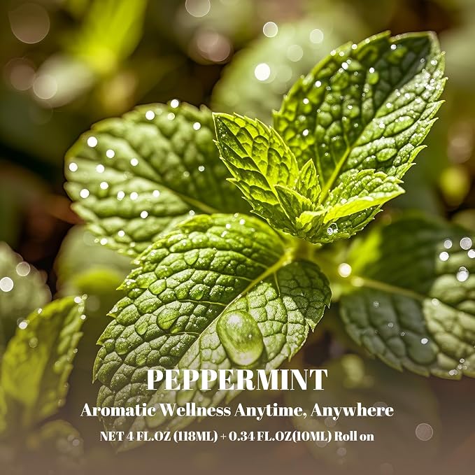 Peppermint Essential Oil, Premium Grade Peppermint Oil for Diffusers, Skin Care, Massage, Humidifiers, Candles, Soap Making Scent, 4.33 Fl Oz,