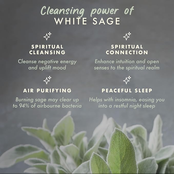 Manifest Candles, White Sage Candles for Cleansing House Negative Energy, 45 Hour Burn, Pure Sage Smudge Candle, Positive Energy Meditation Candle, Aromatherapy Candle, Spiritual Gifts, Healing Sage