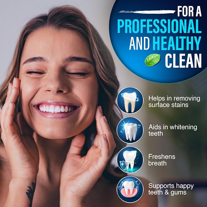 GuruNanda Whitening Mouthwash – Up to 3 Shades Whiter Teeth in 2 Weeks – Alcohol & Fluoride Free with Hydrogen Peroxide – Oxyburst Technology - Wild Mint, 16 oz (Pack of 3)