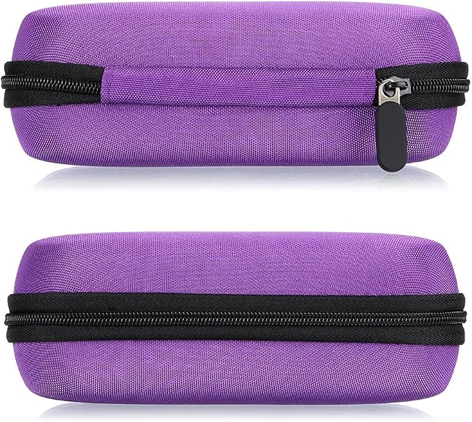 Hipiwe Hard Shell Essential Oil Carrying Case Holds 12 Bottles (Can hold 5ml, 10ml, &10ml Rollers) Travel Size Essential Oils Bag Organizer Perfect for Essential Oils Bottle (Purple)