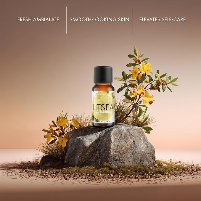 Organic May Chang Essential Oil | 100% Pure & Natural Litsea cubeba Fruit Oil with Fresh Bright Citrus Aroma | for Diffuser, Candle Making & DIY Aromatherapy Blends, 10ml
