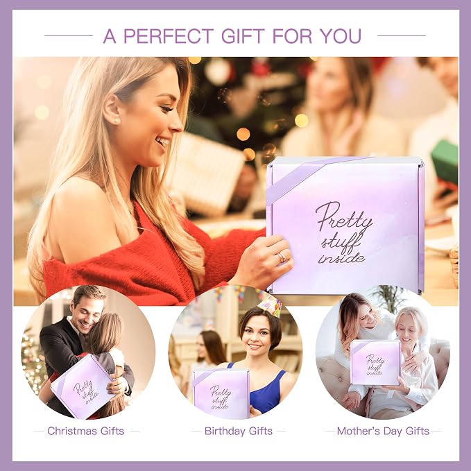 Gifts for Women, Birthday Gifts for Women, 9pc Lavender Bath and Body Gifts Set, Self Care Gifts Spa Gifts Basket, Relaxing Bath Sets for Mom, Girlfriend, Sister, Female Friends, Coworker
