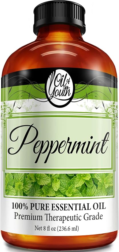 Oil of Youth Peppermint Essential Oil 8 oz - Aromatherapy Grade Bulk Peppermint Oil