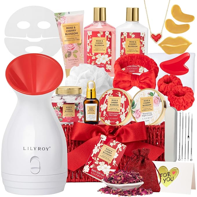 27 Pcs Spa Gifts Basket Set, Spa Kit Bath Set, Skin Care Gift Set for Women