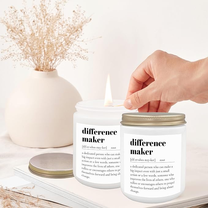 Difference Maker Candle - Boss Day Gifts, Funny & Appreciation Gifts for Mentor, Coach, Boss, Manager - Scented Jar Candles 8oz