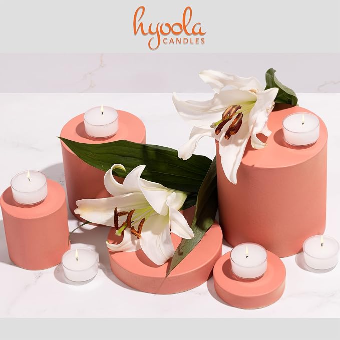 HYOOLA Scented Tealight Candles - Clear Cup - Lily Tealight Candles Scented - 6 Hour Burn Time - 15 Pack - European Made