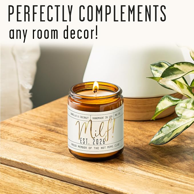 New Mom Gifts for New Mom - 'Est. 2026' Candle, w/Coconut & Vanilla-Infused Essential Oils I Postpartum Gifts for First Time Mommy Push Presents I 50Hr Burn, USA Made