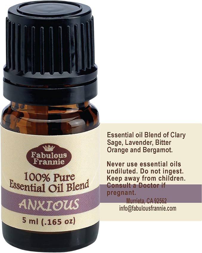 Fabulous Frannie Anxious Essential Oil Jewelry Gift Basket Includes 5ml Pure Essential Oil Blend, Car Clip Diffuser, Inhaler, and Multi-Stack Lava Ball Bracelet.