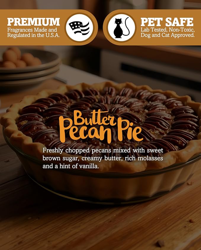 Butter Pecan Pie Soy Votive Candles - Scented with Natural Fragrance Oils - 6 Beige Natural Votive Candle Refills - Bakery & Food Collection
