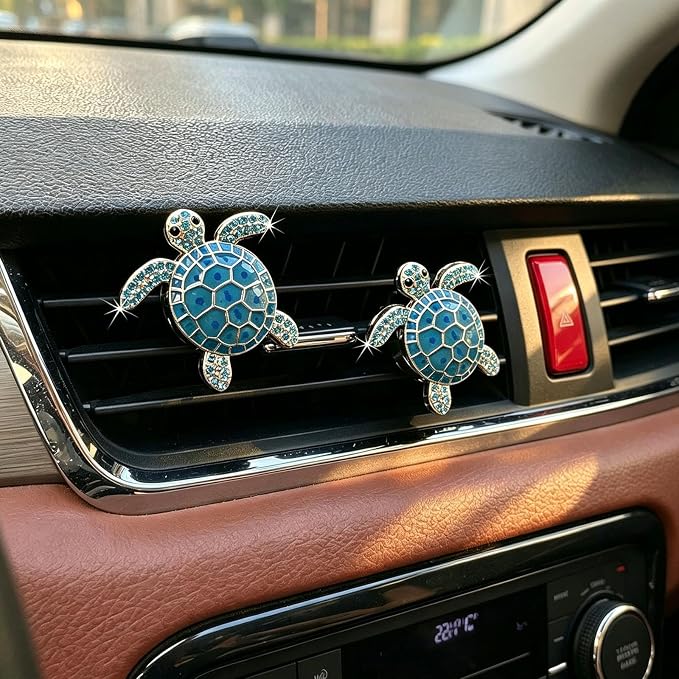 4pcs Cute Sea Turtles Car Air Vent Diffuser – Clip-On Air Freshener with Replaceable Refills, Perfect for SUV, Truck & Sedan, Adorable Car Interior Accessory & Creative Gift Idea(Blue, Ocean)