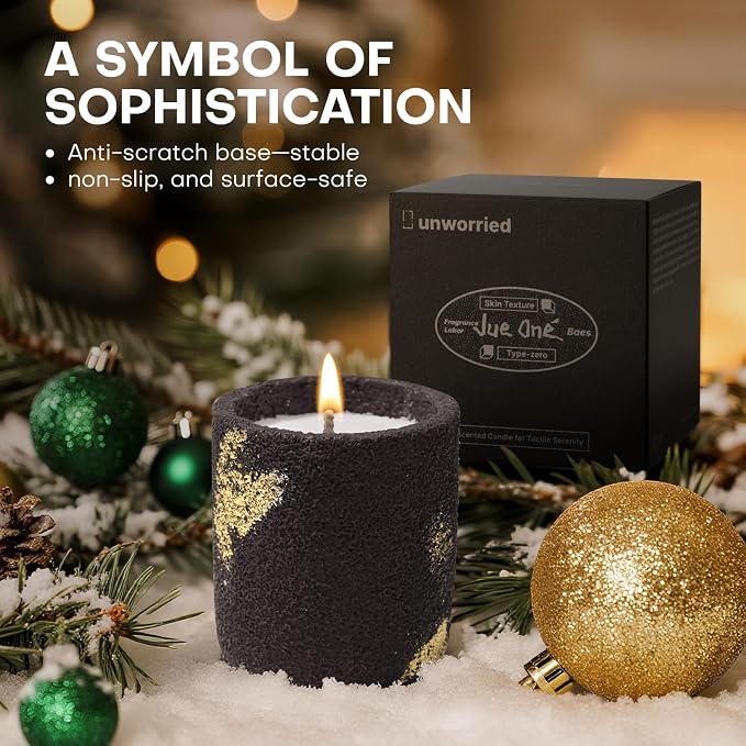Scented Candles for Home, Soy Wax Candle, Non-Toxic Cement Jar Candles, Stress Relief, Housewarming Gifts, Highly Scented,Home Décor, Black Pepper and Sandalwood