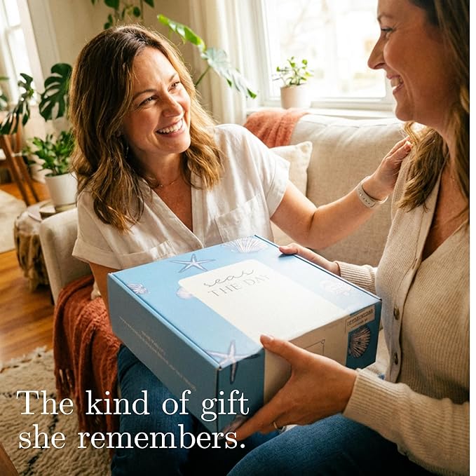 The Love Crate Co. Beach Gifts for Women, Self Care Gift Box, 15pc | Coastal-Inspired Comfort and Relaxation In One Beautifully Themed Gift