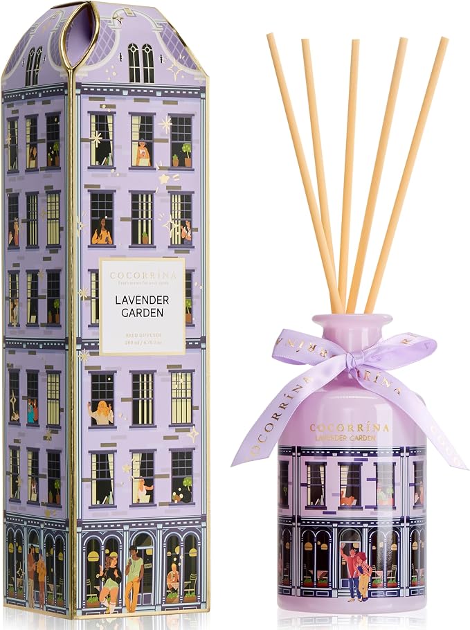 Reed Diffuser for Home - Lavender Garden 6.76 fl oz Diffuser with Sticks, Home Fragrance for Bathroom Shelf Decor, Bedroom & Guest Room