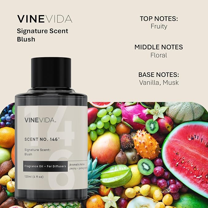 VINEVIDA [4 Oz] Inspired by: Blush; Diffuser Oil Refill | Premium Scent Diffuser Oil for Home | Non-Toxic Fragrance