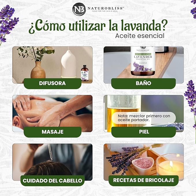 NaturoBliss Organic Lavender Essential Oil, 100% Pure Therapeutic Grade, Premium Quality, 1 fl. Oz / 30 ml - Perfect for Aromatherapy and Relaxation (30ml)