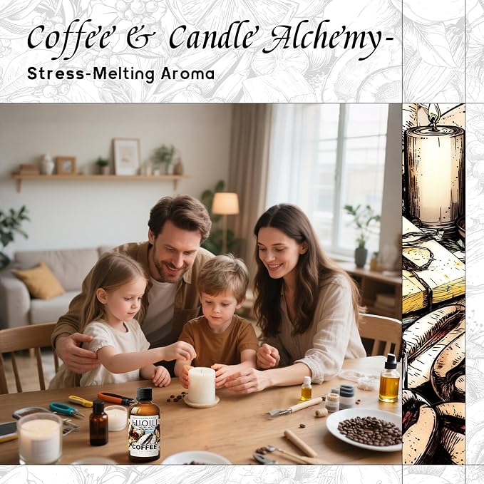 HIQILI Coffee Fragrance Oil for Scent Diffuser & Humidifier, Perfect for Candle, Soap, Perfume Making, New Car & Home - 1 Fl Oz
