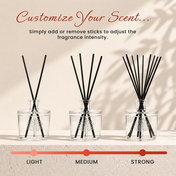 Wavertree & London Natural Sweet Pea & Jasmine Scented Reed Diffusers Set - Lasting Aromatherapy Air Freshener Diffuser with Sticks for Home & Office | 250ml Scented Diffuser with 6 Months Scent Life