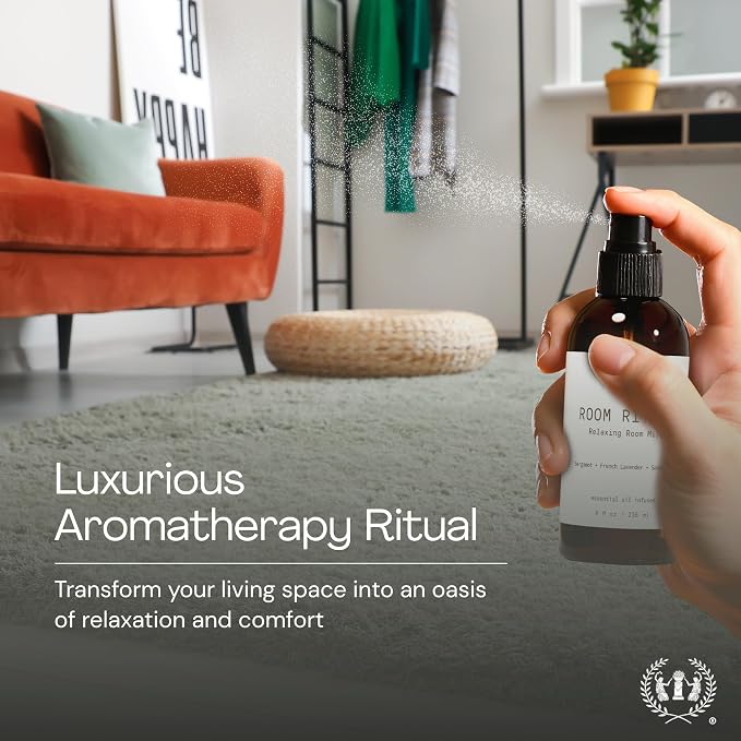 Muse Apothecary Room Ritual - Aromatic and Relaxing Room Mist, Infused with Natural Essential Oils - 4oz, Bergamot + French Lavender + Sandalwood - 2 Pack4