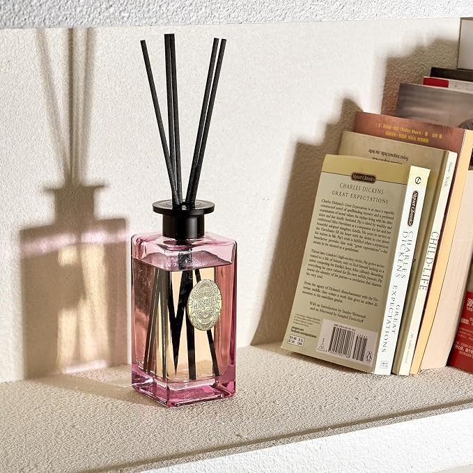 M&SENSE 10.14 oz Large Reed Diffuser Set | Gardenia Scent Oil Diffuser with Sticks |Hotel Collection Non-Toxic Essential Oil |for Bedroom Bathroom Living Room