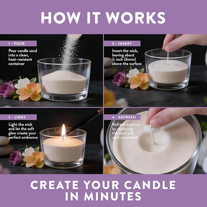 Pearled Candle Sand 10.5 oz (300g) – Lavender Serenity Scented Candle, Purple Color, Relaxing Aromatherapy, Home Decor, Stress Relief, Long-Lasting Burn