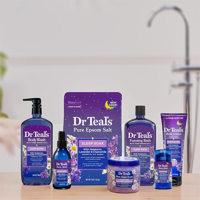 Dr Teal's Calm Blend Spray with Melatonin, Lavender & Chamomile Essential Oils, 6 fl oz (Pack of 3)