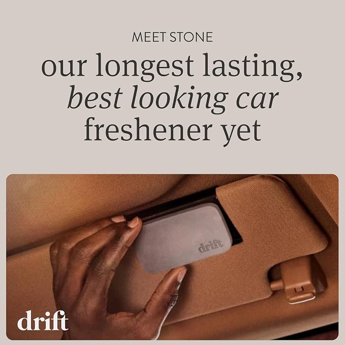Drift Car Air Freshener - The Original Stone Air Freshener - Car Odor Eliminator - Long Lasting Scent - Metal Clip - Essential Oils - Clean Ingredients - Grove Scent 3 Pack Refill - NO CLIP INCLUDED