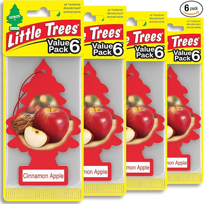 LITTLE TREES Car Air Freshener | Hanging Tree Provides Long Lasting Scent for Auto and Home | 24 Air Fresheners |Cinnamon Apple