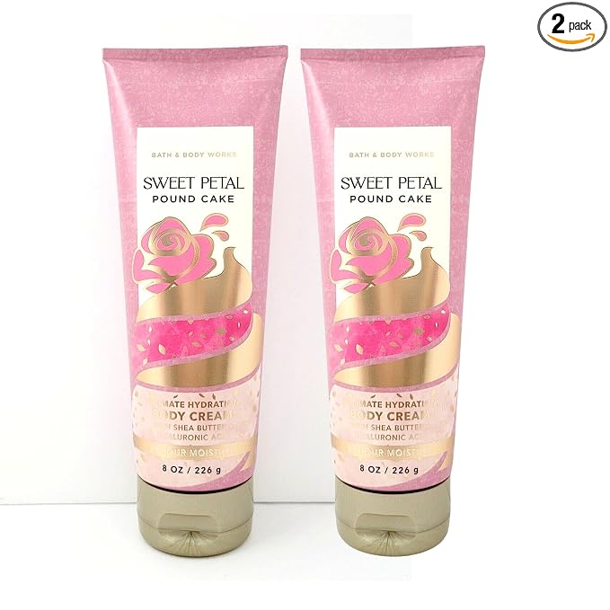 Bath & Body Works Ultimate Hydration Body Cream Pack of 2 (Sweet Petal Pound Cake),8.0 fluid_ounces,1.0 pounds