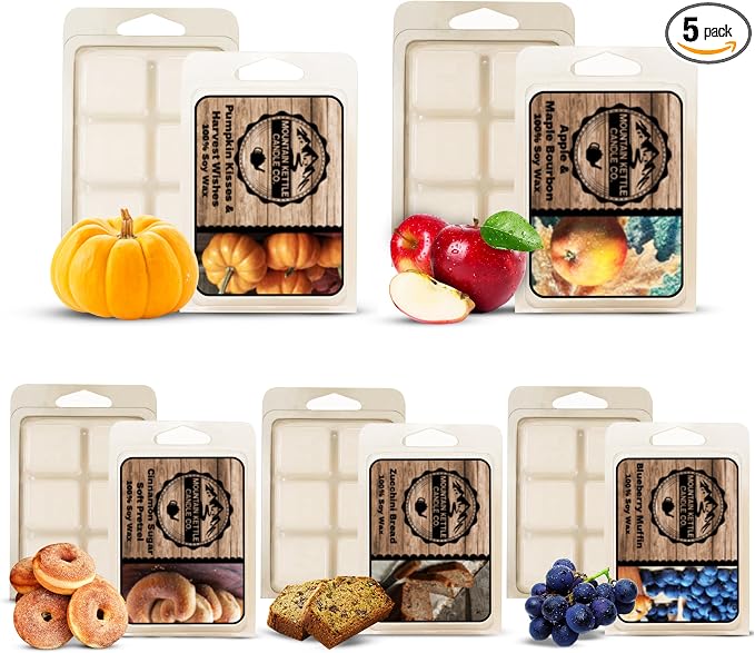 Mountain Kettle Wax Melts, Wax Melt Warmer Cubes, Wax Warmer Cubes, Pack of 5 (Autumn Pack)