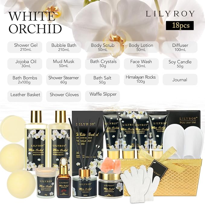 Spa Skin Care Gifts Set - 18Pcs Luxurious Spa Gift Baskets for Women & Men