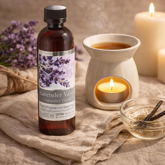 Hosley Set of 2 Lavender Vanilla Fragrance Warming Oils 5 Ounce Ideal Gift for Weddings Spa Reiki Meditation Bathroom Settings P1