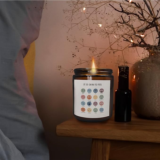 Mancheng-zi Mental Health Scented Candles - Therapist & Counselor Gifts - Calm Room Decor - It is Okay to Feel Candle Gifts