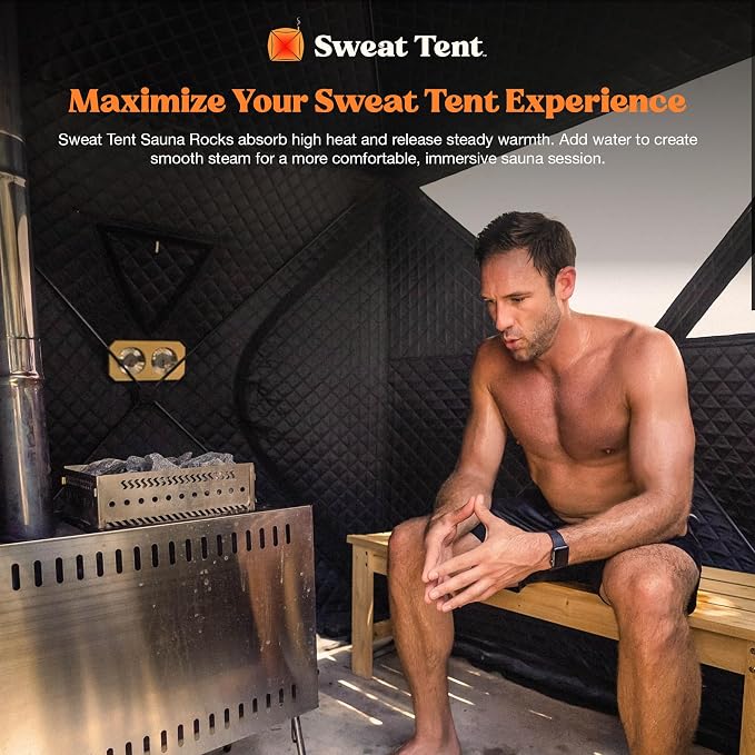 SweatTent Sauna Rocks (20 lbs) – High Heat Retention, Durable Natural Stones, Steam Burst Ready, Compatible with Sweat Tent Stoves, Traditional Sauna Accessory