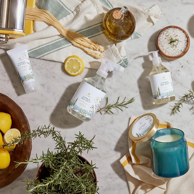 Thymes Reed Diffuser Oil Refill – Fragrance Oil for Diffuser Refill – Flameless Home Fragrance Products – Home Luxury Scents with Notes of Rosemary, Sage, & Amalfi Lemon (Cyprus Sea Salt, 7.75 fl oz)