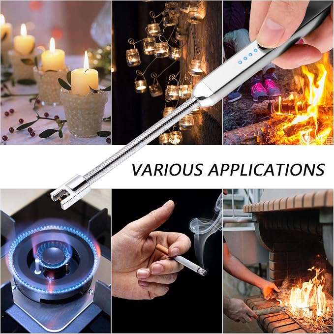 MEIRUBY Electric Candle Lighter, Valentine's Day Gifts for Women Mom Men Wife, USB Arc Rechargeable Windproof Long Lighter for Candle BBQ Birthday Housewarming Gift Idals