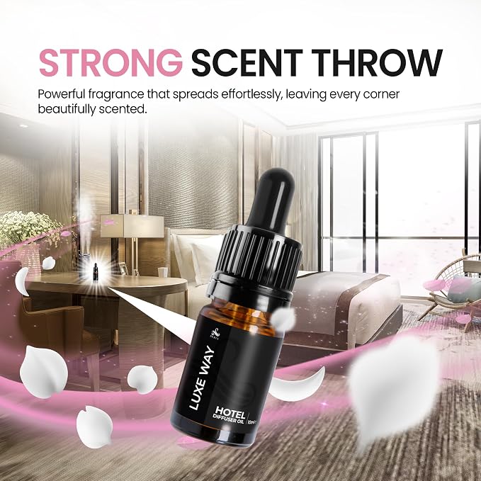 Luxe Way Diffuser Oils | 10ml Oil Diffuser Essential Oils | Versatile and Mess-Free | Hotel Essential Oils for Diffuser by Perfa