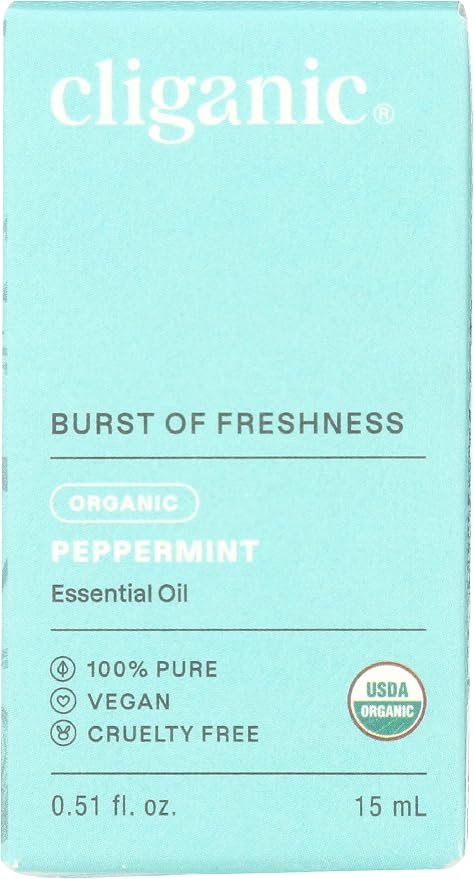 Cliganic Organic Peppermint Essential Oil, 100% Pure Natural Undiluted, for Aromatherapy | Non-GMO Verified