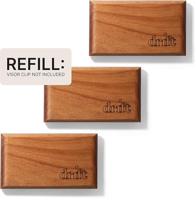 Drift Car Air Freshener - The Original Wood Air Freshener - Car Odor Eliminator - Long Lasting Scent - Metal Clip - Essential Oils - Clean Ingredients - Grove Scent 3 Pack Refill - NO CLIP INCLUDED