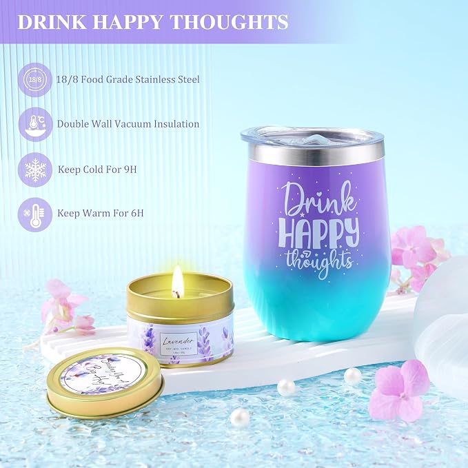 LUCOTIYA Gifts for Women, Get Well Soon Birthday Gift Basket for Her Friends Daughter Bestie Teachers Self Care Package with Flannel Blanket Idea for Mom