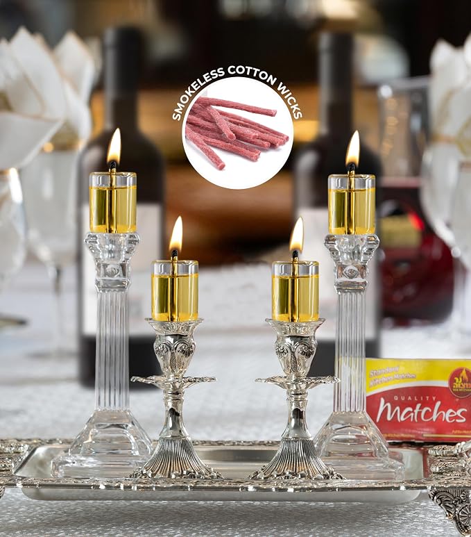 Ner Mitzvah Cotton Refill Wicks for Medium Tzinores Holders, Stand Up Replacement Wicks for Oil Cup Candle Lighting, Multipurpose Use (Pack of 50)