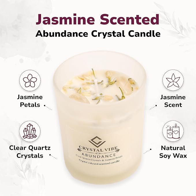 Crystal Vibes Scented Candle for Aromatherapy & Meditation | Long-Lasting Fragrance | Relaxing Home Décor | Stress Relief & Calm Ambience