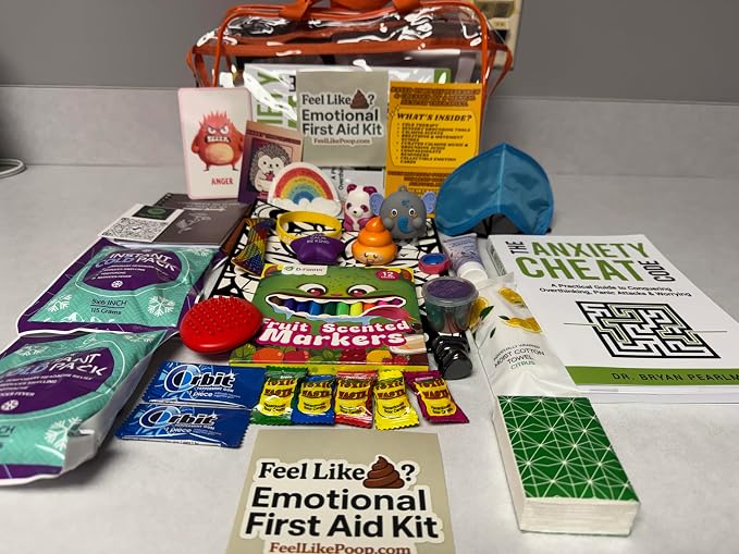 Emotional First Aid Kit for Anxiety, Stress Relief, and Panic Support, Therapist Created Calming Kit for Teens and Adults
