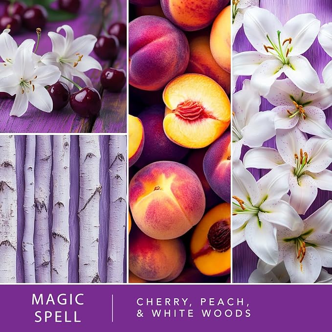 ScentSationals Magic Spell Scented Wax Melts - Cherry, Peach, & White Woods, 10oz (24 Cubes)