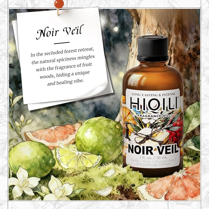 HIQILI Noir Veil Fragrance Oil, Strong Concentrated for Candle Making, Scented Diffuser, Perfume & Room Spray - 1 Fl Oz