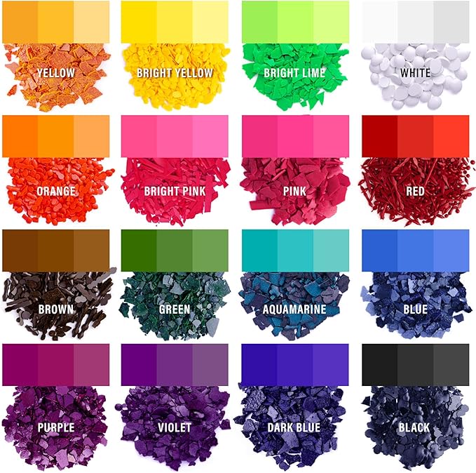 Candle Dye for Soy Wax – 16 Colors Candle Wax Dye for Candle Making - Highly Concentrated Candle Color Dyes for Soy Wax - Premium Candle Wax Color Dye - Candle Dye Chips